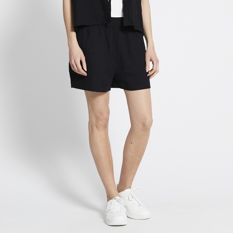 Linen blend shorts "Daisy" Black